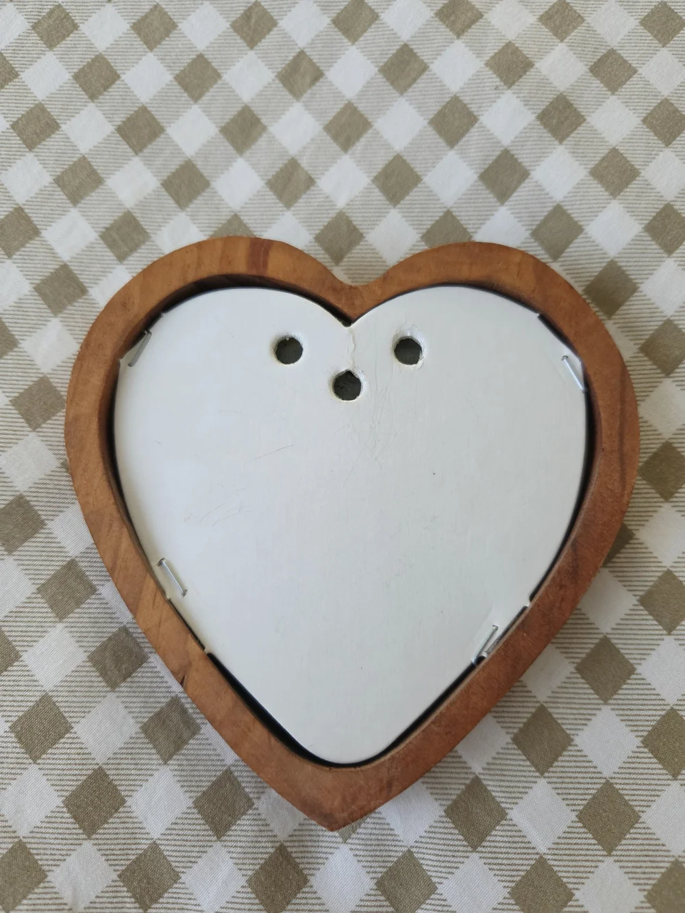 Vintage Heart-Shaped Oak Wooden Framed Mirror